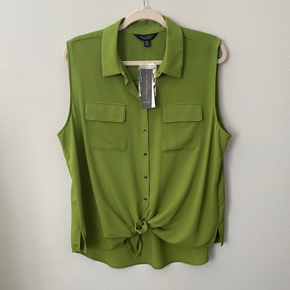 Investments Olive Sleeveless Blouse